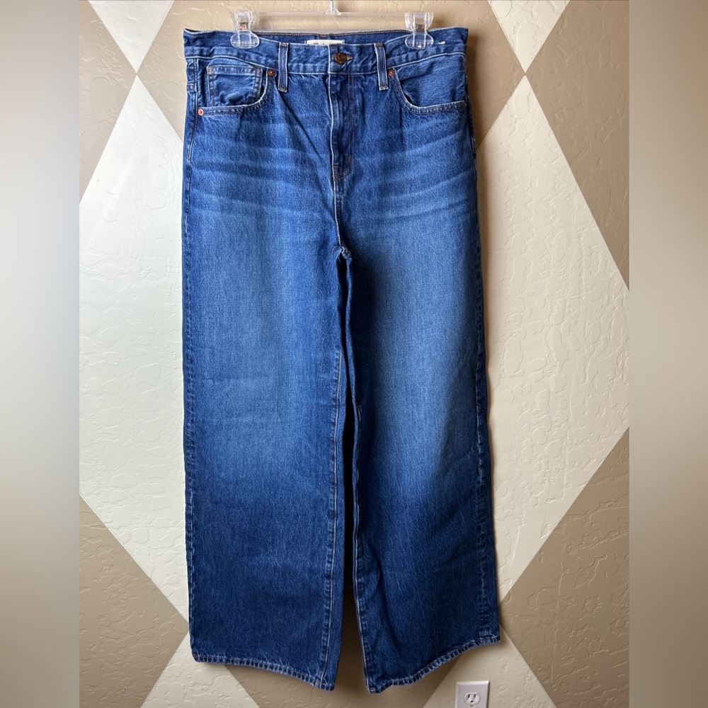Madewell Super Wide Leg Jeans Medium Wash Denim Womens Pants Size 30